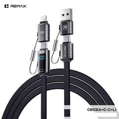 Cáp sạc REMAX CB03 [A+C-C+L] Cáp 2 ra 2 đầu A+C>C+L 100W dài 1m2 chính hãng