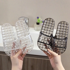Dép nhựa trong suốt hot trend chống trượt ô vuông [BH: None] 1l1c8