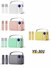 Loa bluetooth karaoke YS-301 có màn hình DJ kèm 2 micro không dây hát karaoke [BH 6 tháng]