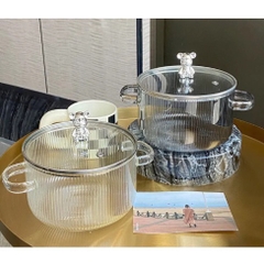 Nồi thuỷ tinh nắp có hình Gấu siêu đẹp 1.7l [BH: None]