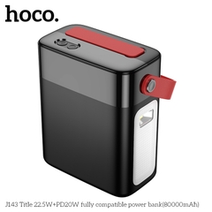 Pin sạc nhanh 22.5w+PD20W HOCO J143 80.000mAh dự phòng kiêm đèn pin phát sáng chính hãng [BH 1 Năm]