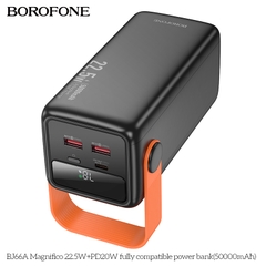 Pin sạc nhanh 22.5w+PD20W BOROFONE BJ66A 50.000mAh dự phòng kiêm đèn pin phát sáng chính hãng [BH 1 Năm]