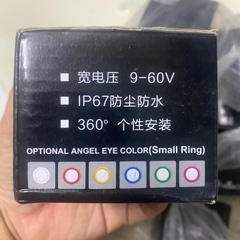 Xả lỗ- Đèn Trợ Sáng LED Bi Cầu Oval 2 Mắt Tích Hợp Viền Angel Eye 9-60V IP67 Led Lasergun