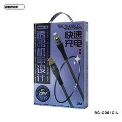 Cáp sạc nhanh 20w Remax RC-C061 (c-l) trong suốt siêu đẹp Type C ra iPhone Lighning (PD) cho iphone 11 12 13 14 [BH 1 năm]