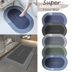 Thảm dậm chùi chân silicon SMILE hình OVAL/ CHỮ NHẬT TÙY LÔ để nhà bếp  phòng tắm siêu thấm hút nước