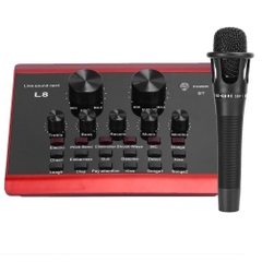 Micro đa năng không dây thu âm L8 kèm Soundcard nguyên bộ VA LI combo livestream [BH: 3 tháng]