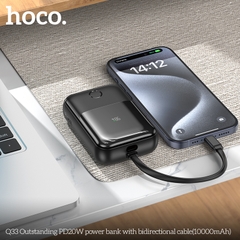 Pin sạc nhanh 20w HOCO Q33 10.000mAh dự phòng PD20W có màn hình LED, kèm cáp hai chiều liền thân chính hãng [BH: 1 NĂM]