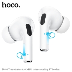 Tai nghe bluetooth HOCO EW68 True Wireless V5.4 30mAh/300mAh giảm tiếng ồn ANC+ENC kiểu dáng AIRPODS chính hãng [BH: 1 NĂM]