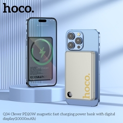 Pin sạc nhanh 20w + sạc không dây từ tính 15w HOCO Q34 10.000mAh sạc dự phòng có màn hình LED chính hãng [BH 1 năm]
