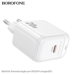Cóc sạc nhanh 20W BOROFONE BAS43A (EU) (1 cổng Type C) chính hãng [BH 1 năm]