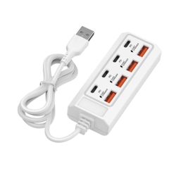 Hub chuyển sạc nhanh 8in1 PD+ FASCHARGER (1 CỔNG USB RA 4 CỔNG Type C + 4 CỔNG USB) [BH: 1 THÁNG]