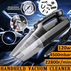 Máy hút bụi 120w (NGUỒN OTO) công suất 6000pa (gấp đôi hàng cũ) mẫu mới kiêm bơm xe đo áp suất lốp cho xe hơi ô tô 4 in 1 Vacuum Cleaner hàng loại 1 [BH 1 tuần] / pktn sale
