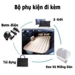 Nệm giường hơi trên xe hơi / ô tô mặt nhung siêu êm siêu mềm mịn, hàng cao cấp tặng kèm 2 gối nằm và máy bơm [BH: None]
