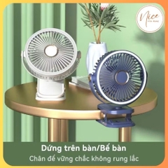 Quạt kẹp bàn FOUR in One có đèn led [BH: 1 TUẦN]