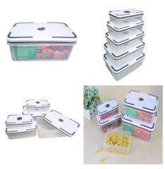 Bộ 5 Hộp Nhựa TN5 Đủ Size Đựng Thực Phẩm, có nắp gài bảo quản trong Tủ Lạnh [BH: NONE]