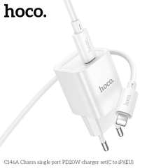 Bộ sạc nhanh 20W HOCO C146A (c-l) Type-C ra iPhone Lightning chính hãng [BH 1 NĂM]
