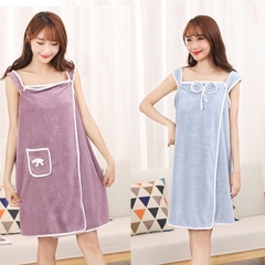 Khăn tắm 2in1 kiêm áo choàng tắm siêu tiện lợi túi nơ [BH: None]