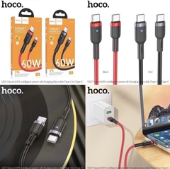 Cáp sạc nhanh 60w tự ngắt HOCO U117 (2 đầu Type C ra Type-C) có đèn led báo sạc chính hãng [BH 1 năm]