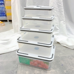 Bộ 5 Hộp Nhựa TN5 Đủ Size Đựng Thực Phẩm, có nắp gài bảo quản trong Tủ Lạnh [BH: NONE]