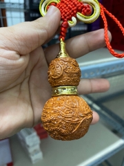 Bật lửa diêm xăng MÀU NÂU hoạ tiết Rồng điêu khắc hình quả hồ lô phong thuỷ may mắn fullbox (hộp mới hoặc cũ tuỳ lô) [BH: None] / pktn sale