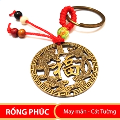 Móc khóa TREO XE, CỬA, VÍ hình chữ Phúc rồng phụng phong thủy may mắn, tài lộc [BH: NONE] / pktn sale