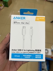 Cáp sạc nhanh Anker A81A5 (C-L 0.9m) dây dù type c ra iphone lightning chính hãng [BH 1 năm]