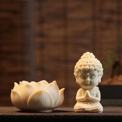 Tượng Phật mini ngồi trên đài sen để xe hơi, bàn làm việc, decor cầu may mắn bình an [BH: NONE]