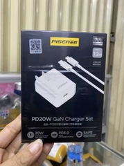 Bộ sạc nhanh GaN 20w PD PISEN CL-02 (C-L) 1.2m chính hãng (cáp type-c ra iphone lightning) - BH 1 năm