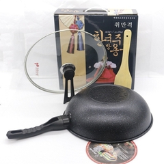 Chảo 26cm Chống Dính Hàn Quốc Tặng Kèm Sạn Xào Gỗ Cao Cấp ***Ko Có Nắp Đậy***
