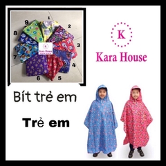 Áo mưa bít bông trẻ em Karahouse size số 8 loại dày xịn Chúc Sen - Phù hợp cho bé cao 110- 115cm / pktn sale