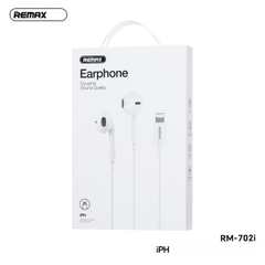 Tai nghe có dây lightning REMAX RM-702i Iphone 7 - Iphone 14 mẫu zin cắm trực tiếp không cần bluetooth chính hãng [Bh 1 Năm]