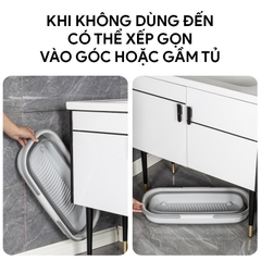 Xô đựng nước silicon gấp gọn (KHÔNG KÈM CÂY LAU) [BH: None]