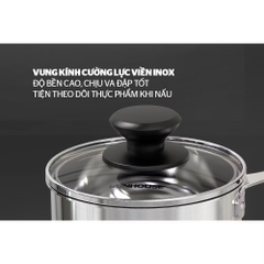 Quánh Inox 3 đáy Sunhouse SH300 Size 16cm nắp kính [BH: NONE]