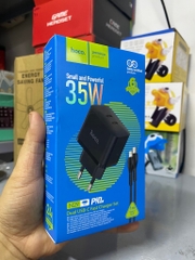Bộ sạc nhanh 35W HOCO N29 (c-l) QC3.0+PD (cóc 2 cổng Type C, cáp Type-C ra iPhone Lightning) chính hãng [BH 1 Năm]