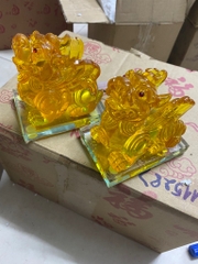Cặp Tỳ Hưu phong thuỷ màu Vàng có cánh chiêu tài lộc [BH: None] / pktn sale