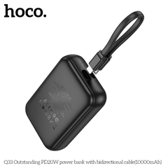 Pin sạc nhanh 20w HOCO Q33 10.000mAh dự phòng PD20W có màn hình LED, kèm cáp hai chiều liền thân chính hãng [BH: 1 NĂM]