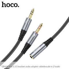 Cáp chuyển âm thanh HOCO UPA21 (2 đực thành 1 cái) đầu 3.5mm chính hãng [BH 1 năm]
