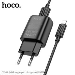 Bộ sạc 12w HOCO C134A cáp USB ra iPhone Lighting (EU) chính hãng [BH 1 Năm]