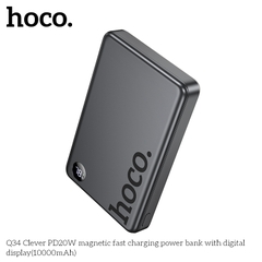 Pin sạc nhanh 20w + sạc không dây từ tính 15w HOCO Q34 10.000mAh sạc dự phòng có màn hình LED chính hãng [BH 1 năm]