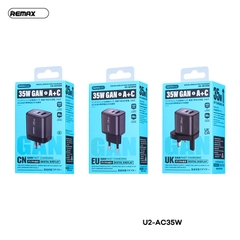 Cóc sạc nhanh 35W REMAX U2-AC35W CN 2 cổng (1 cổng Type PD 35W + 1 cổng USB QC3.0 30W) màn hình kỹ thuật số chính hãng [BH: 1 năm]