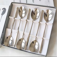 Hộp 6 muỗng inox cán dài cao cấp NVS6