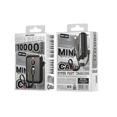 Pin sạc nhanh 22.5w Wekome WP-261, 10.000mAh có màn hình led hiển thị % pin PD20W+ QC3.0 kèm jack Type C+ Lightning liền thân [BH: 6 tháng]