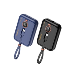 Pin sạc nhanh 22.5w Wekome WP-261, 10.000mAh có màn hình led hiển thị % pin PD20W+ QC3.0 kèm jack Type C+ Lightning liền thân [BH: 6 tháng]