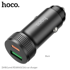 Cóc sạc nhanh 38W xe hơi HOCO Z49B (1 cổng Usb QC3.0 và 1 cổng Type C PD20W) chính hãng [BH 1 năm]