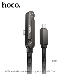 Cáp sạc 60W HOCO U150 2 đầu type c (Type C ra Type c; c-c) chân đế gập để đỡ điện thoại