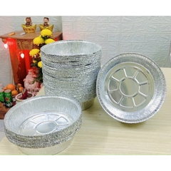 Set 10 khay giấy bạc tròn nướng lót nồi chiên không dầu size 22cm [BH: NONE]