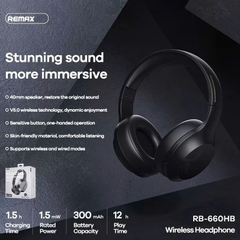 Tai nghe bluetooth HeadPhone REMAX RB-660HB tai nghe không dây chụp tai siêu hay [BH 1 Năm]