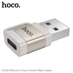 Jack chuyển đổi USB sang Type-C USB 2.0 Hoco UA31D chính hãng [BH: 1 NĂM]
