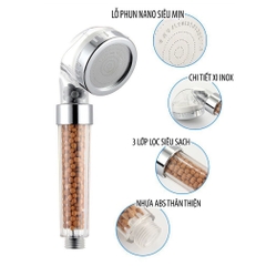Bộ vòi sen tăng áp lọc nước Trong suốt Lucky xịn kèm dây inox 304 [BH: None]