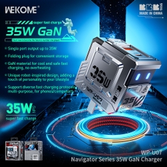 Cóc sạc nhanh 35W Wekome WP-U07 US 2 cổng ( 1 cổng USB QC3.0+ 1 cổng Type C PD35W) chính hãng [BH: 1 NĂM]